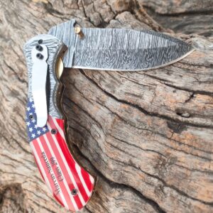 Falcon Damascus Steel 2-Blade Folding